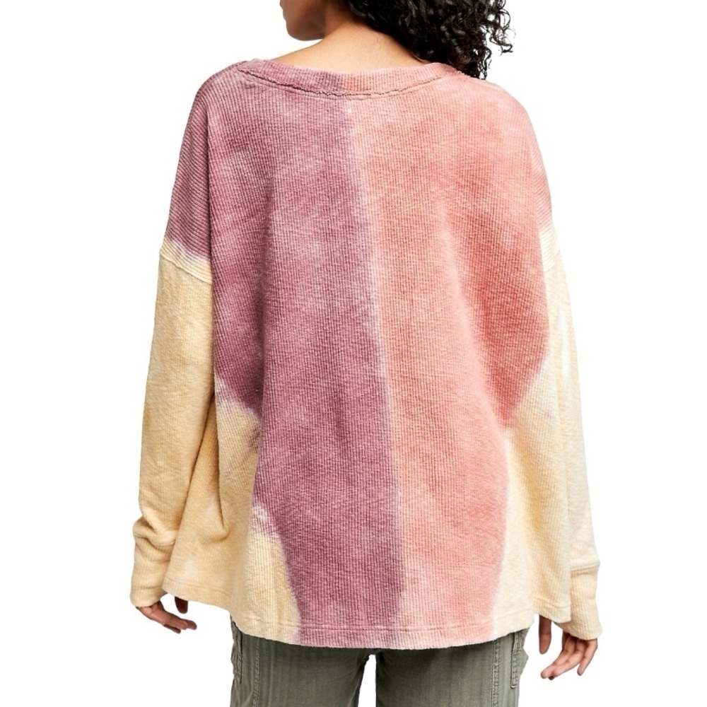 Free People Logan Colourblock Stretch Tie Dye Cotton Waffle Knit - Picture 3 of 12